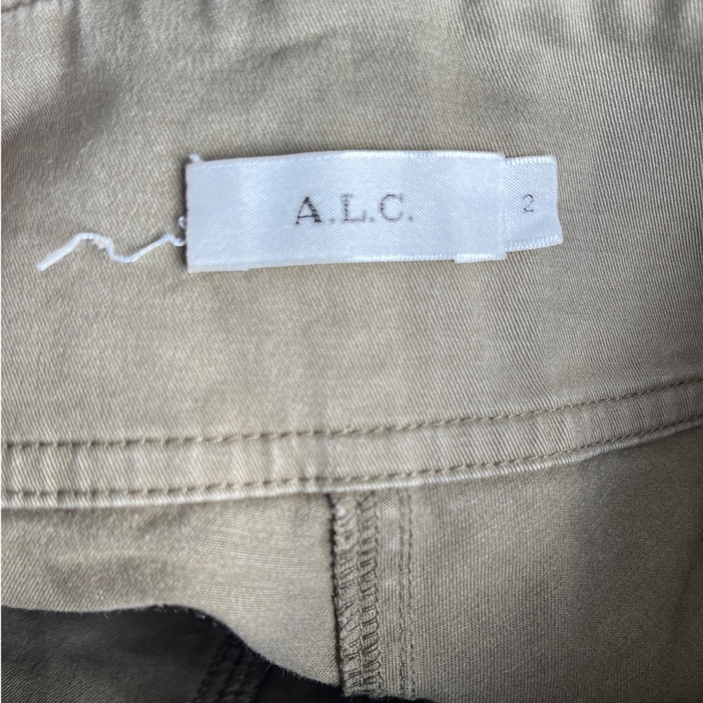 A.L.C “Kyle” Lace Up Front Skinny Green Pants Size 2 - Picture 10 of 15